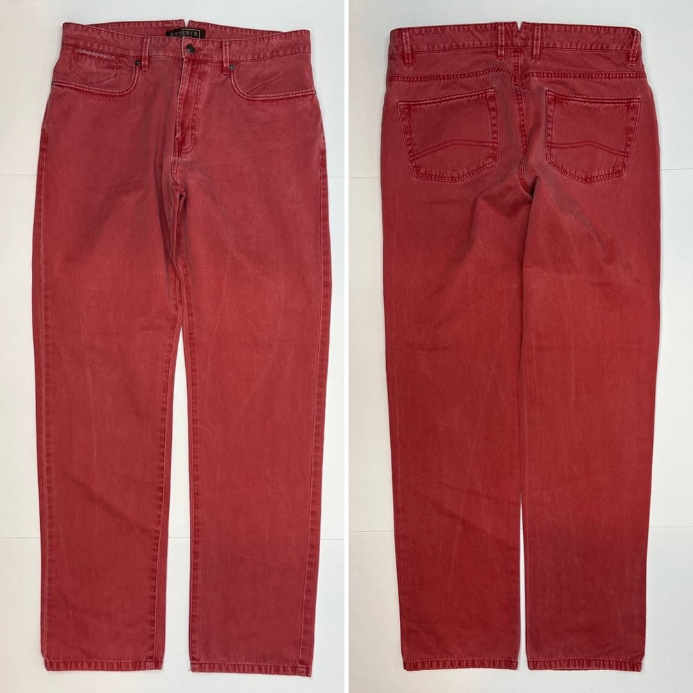Patrick James Reserve 33x32 Pima Cotton Chino Coral Red Straight Trouser Pants